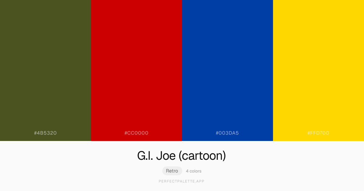 G.I. Joe (cartoon) — Explore Palette | Perfect Palette